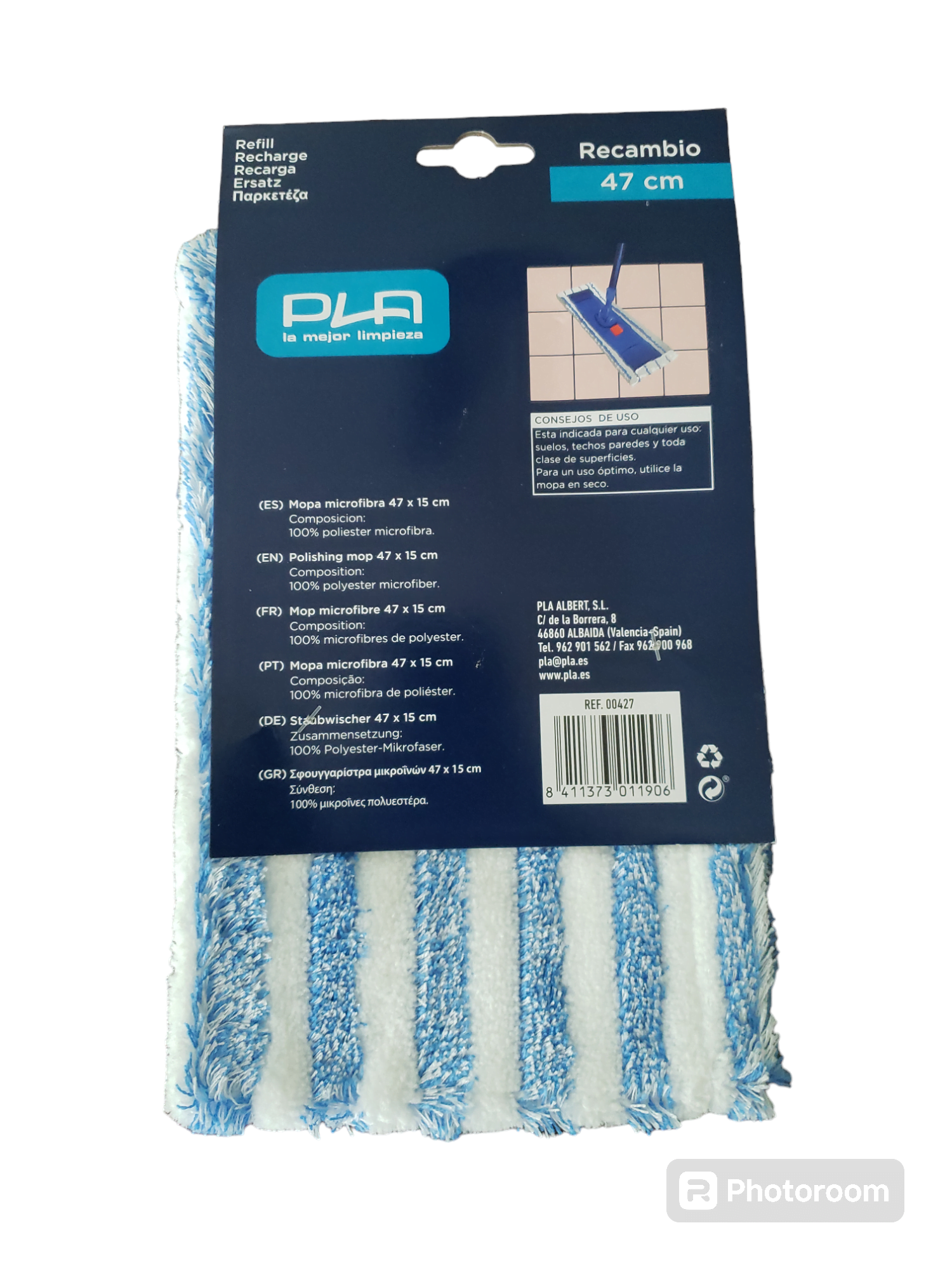 Testina Di Ricambio Per Mop Piatto Spontex XXL - Mopa Xxl Expert Recambio - 60 Cm - Lavabile