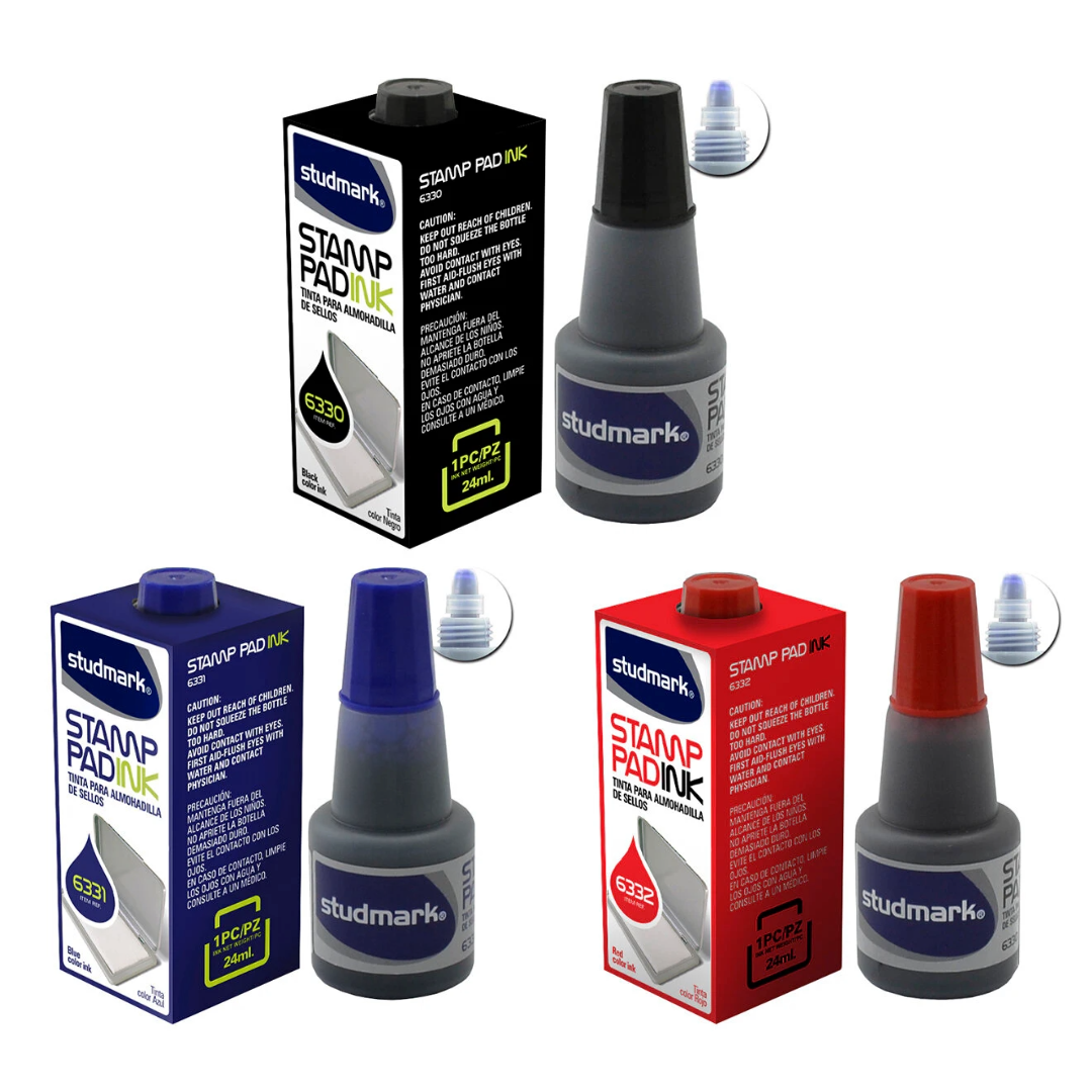 Sello Color TINTA PARA SELLO 24ML PUNTA GOTERO (Negro, Azul O Rojo) – Eurofresh